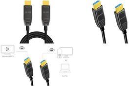 LogiLink - Ultra High Speed - Cavo HDMI - HDMI maschio a HDMI maschio - 15 m - Ibrido protetto rame/fibra ottica - Nero - Cavo