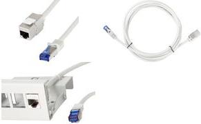 Cavo di patch del punto di consolidamento Logilink, Kat.6A, 5.0 M S/FTP, grigio chiaro (RAL7035), connessione: plug RJ45 - 1 pe