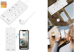 Logilink Wi-Fi Smart Power Strip a 6 Vie 4x USB Tuya Compatibile SH0105