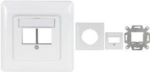 Scatola da incasso LogiLink per moduli Keystone 2 canali bianco segnale (simile a RAL 9003) compatibile con il design per 2 Key