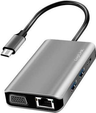 Logilink USB 3.2 Gen1-DockingStation USB-C 7-Por PD Anthrazit UA0410