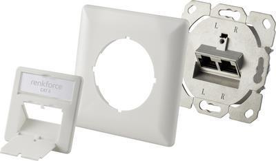 Renkforce Network Socket Flying Cat 6 2 Port Pearl White (RF-4393024)