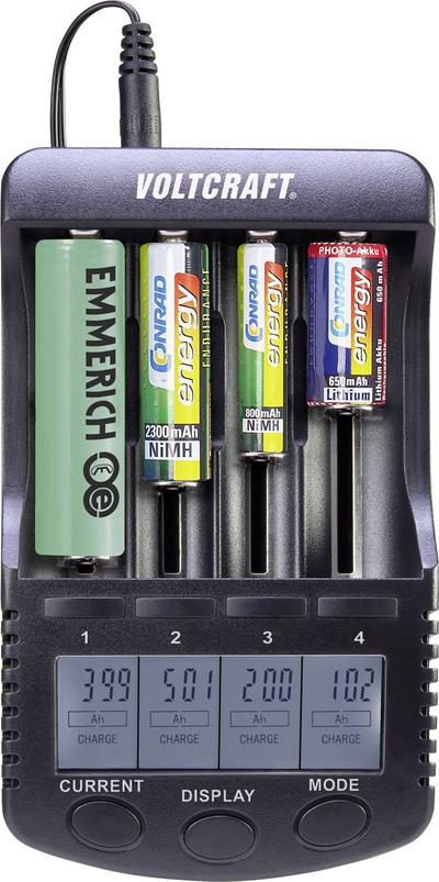 Voltcraft Round Cell Charger NIMH, NICD, Lion CC-2 Mignon (AA), Micro (AAA), Baby (C), Sub-C, 26650, 26650, 1 (VC-8066555))))