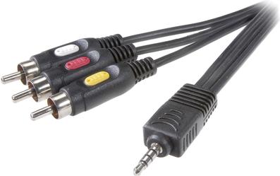 SpeakA Professional Klainke / Composite Cinch AV Connection Cavo [spina da plug da 3,5 mm-3x] 2 m nero (SP-7869876)