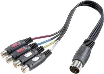 Adattatore Audio Y SPEAREATE CINCH / Din Connection [spina diodo 1x 5Pol (Din) -4x Cinch Socket] Black (SP-7870300))