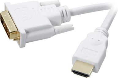 Cavo adattatore SpeaKa Professional DVI/HDMI DVI-D 181pin. Maschio HDMI-A maschio 200 m bianco SP-7870336 contatti a spina plac