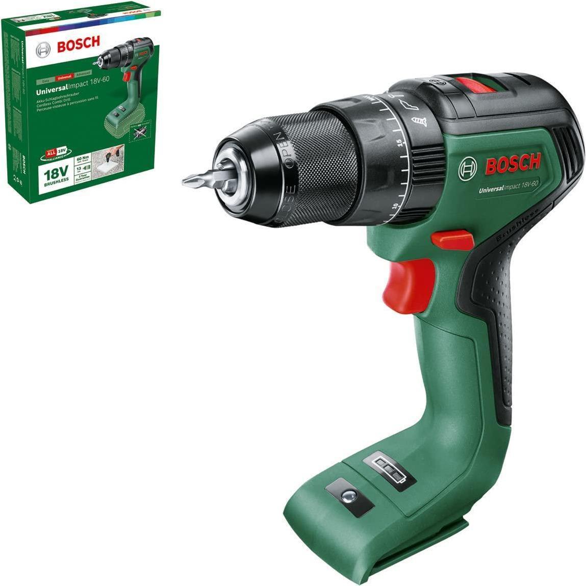 Bosch Universal Impact 18V-60 1900 Giri/min Senza chiave 1,3 kg Nero, Verde