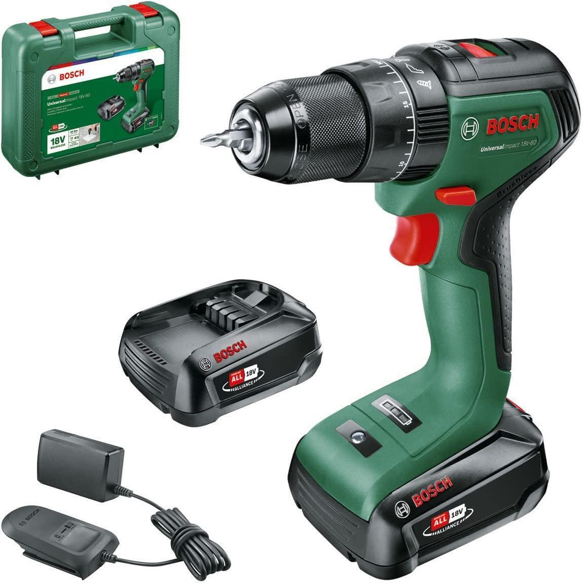 Bosch Universal Impact 18V-60 1900 Giri/min Senza chiave 1,3 kg Verde