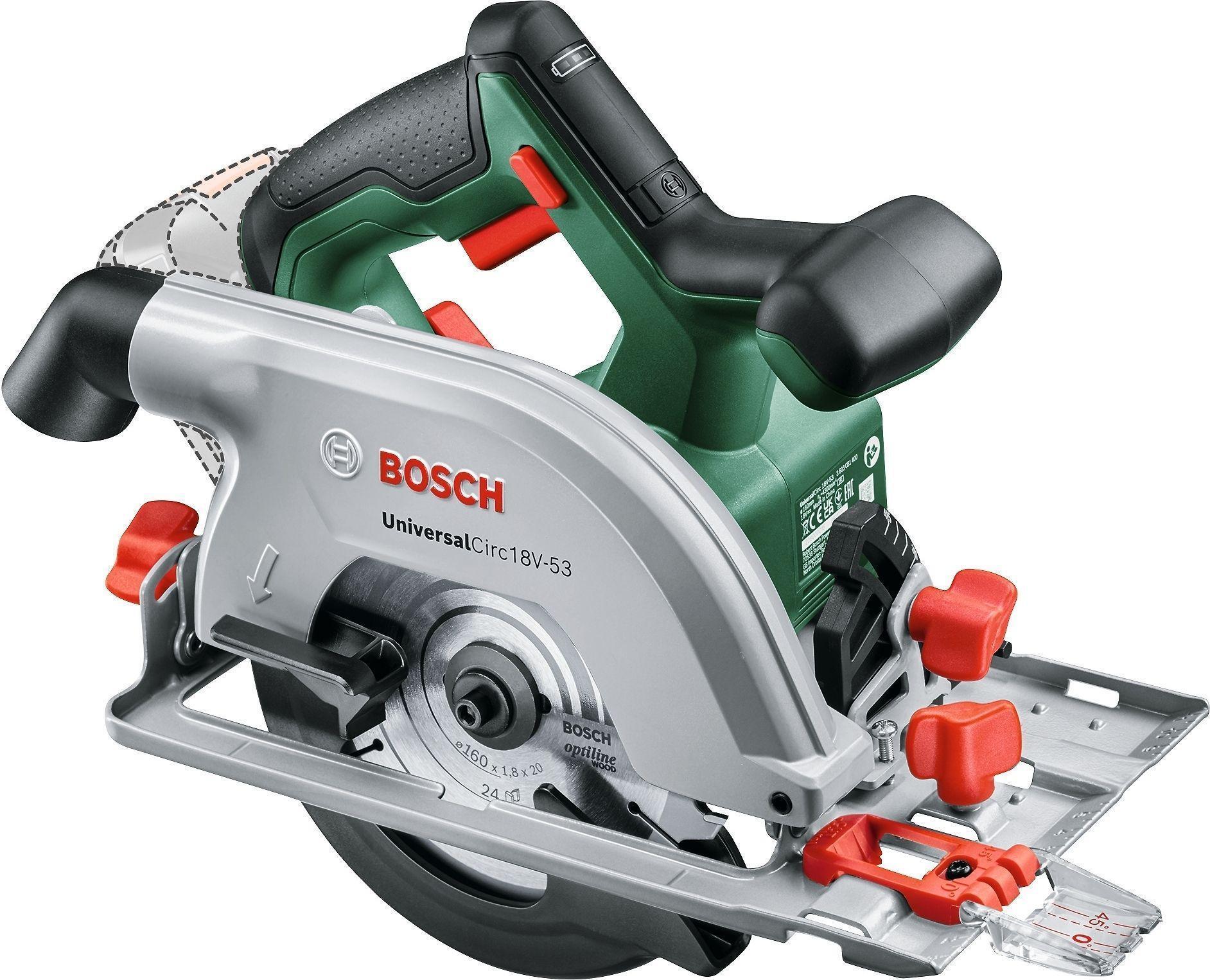 Bosch Circ 18V-53 16 cm Nero, Verde 4300 Giri/min