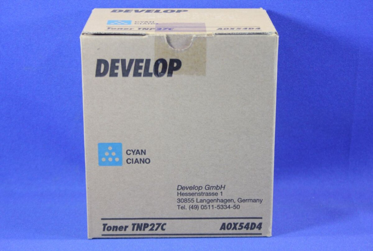 Develop Toner TNP-27 Cyan (A0X54D4) 6k VE 1 Stnck fnr ineo +25 - A0X54D4 - A0X54D4