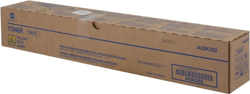 Konica-Minolta Toner TN-512 Yellow 26k (A33K252) VE 1 Stnck fnr bizhub C454, C554 - A33K252 - A33K252