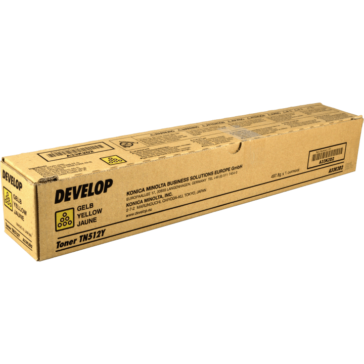 Develop Toner TN-512 Yellow (A33K2D2) VE 1 Stnck fnr ineo +454, +554 - A33K4D2 - A33K4D2