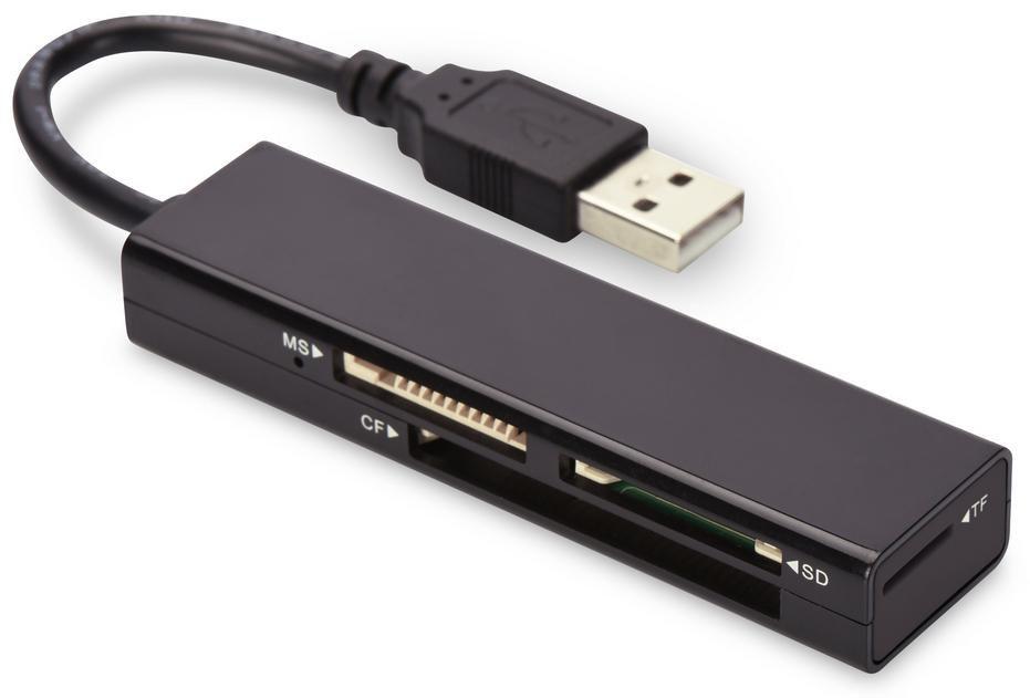 Ednet 85241 lettore di schede USB 2.0 Nero (EDNET USB 2.0 MULTI CARD READER - INCL. POWER SUPPLY BLACK/ MATT)