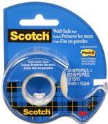 Film adesivo scozzese "Wall-Safe", nel rullo a mano, nastro adesivo trasparente 19mm x 16,5 m, rimovibile con rapidità, -1 pez