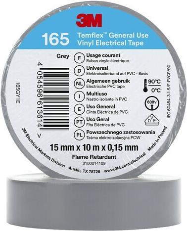 3M 7100184727. Quantità per confezione: 1 pezzo (E), nastro isolante a colori: grigio, materiale del nastro adesivo: PVC. Lung