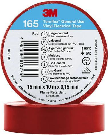 3M 7100184730. Quantità per confezione: 1 pezzo (E), nastro isolante a colori: rosso, nastro adesivo Materiale: PVC. Lunghezza