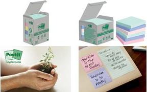 Post-it foglietti adesivi 6 Recycl.Notes 76x76 100 fogli colori assortiti