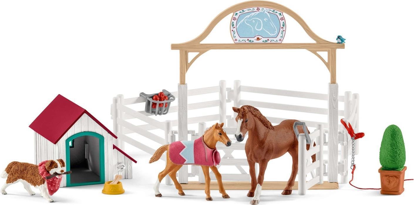 schleich Horse Club 42458 action figure giocattolo (SCHLEICH Horse Club Hannah's Guest Horses with Ruby the Dog [42458])