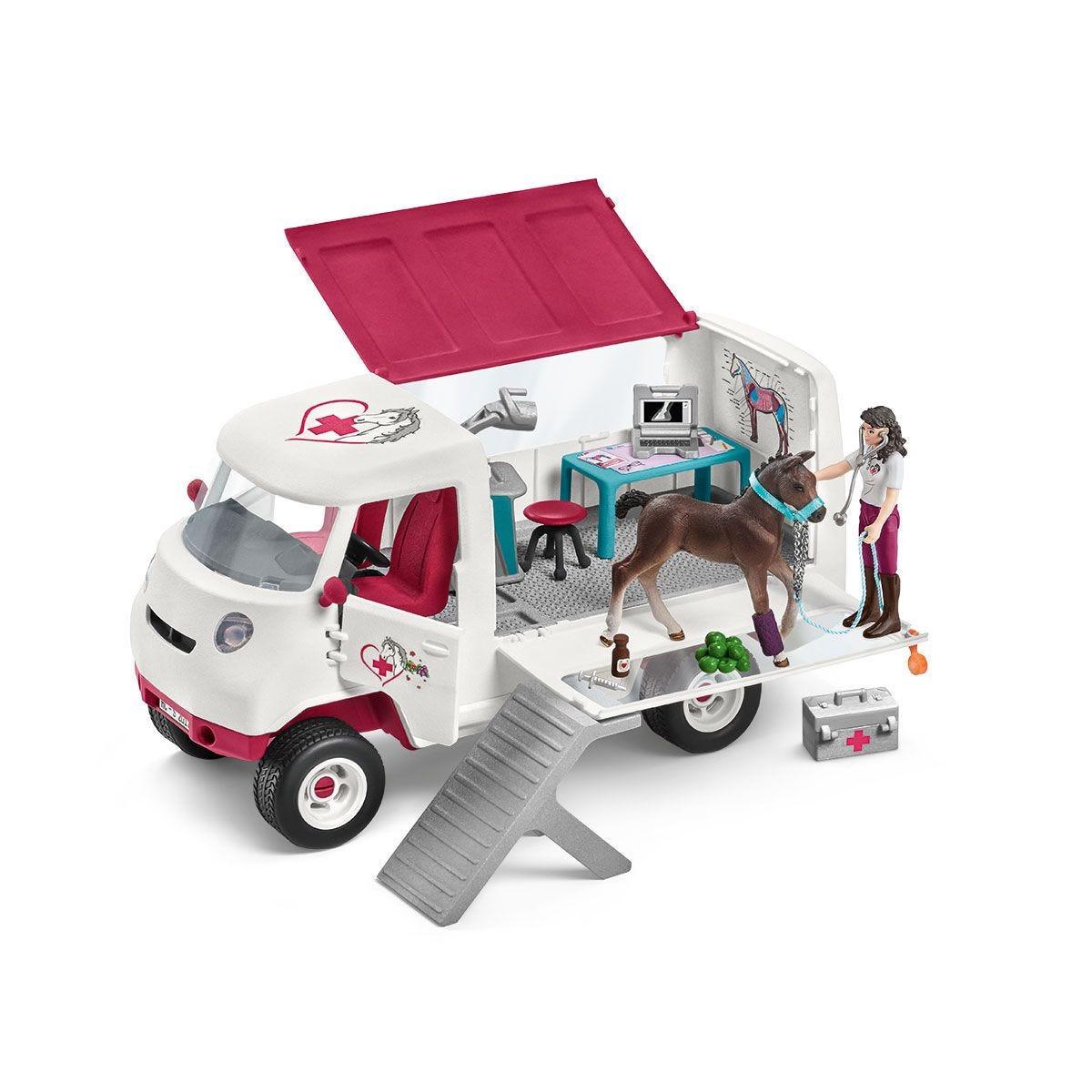 schleich HORSE CLUB Mobile Vet with Hanoverian Foal (SCHLEICH Horse Club Mobile Vet with Hanoverian Foal Toy Playset 5 to 12 Ye