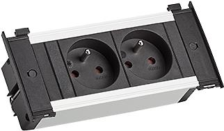 Striscia di socket di Bachmann Kapsa XS 2xute Sockets Farmatura: 2,0 m H05VV-F 3G1,5 mm² nero con spina di gruppo di contatto