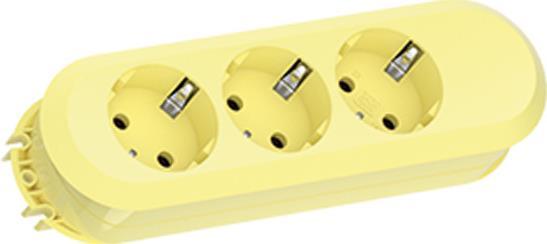 Ciabatta Bachmann SMART a 3 vie, giallo limone, 1,5 m, senza interruttore