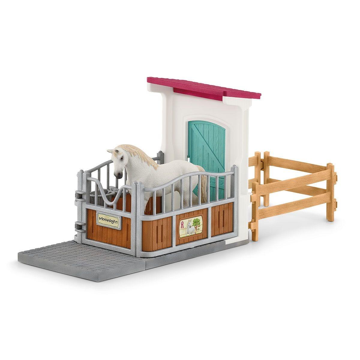 schleich HORSE CLUB Horse Stall Extension (SCHLEICH Horse Club Horse Stall Extension Toy Playset, 5 to 12 Years, Multi-colour [