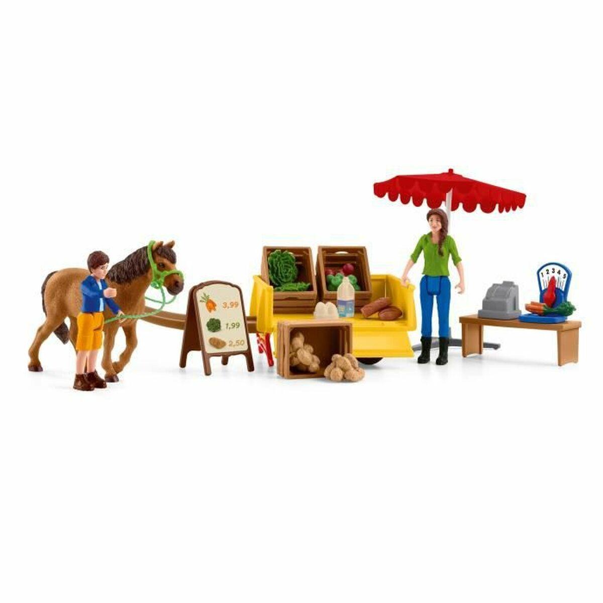 schleich FARM WORLD 42528 set da gioco (SCHLEICH Farm World Sunny Day Mobile Farm Stand Toy Figure Set 3 to 8 Years Multi-colou