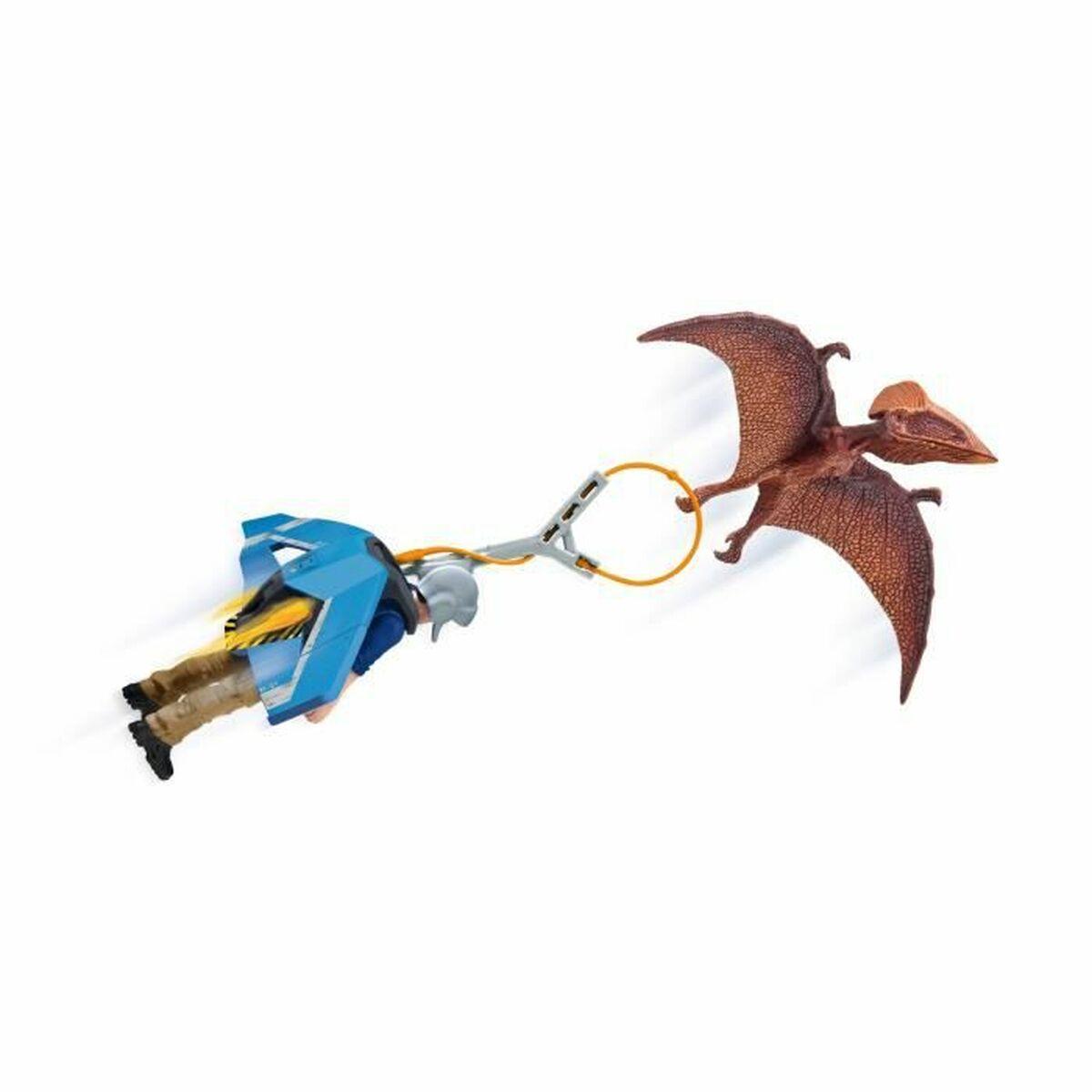 schleich Dinosaurs 41467 action figure giocattolo (SCHLEICH Dinosaur Jetpack Chase Toy Figure Set Unisex 4 to 10 Years Multi-co