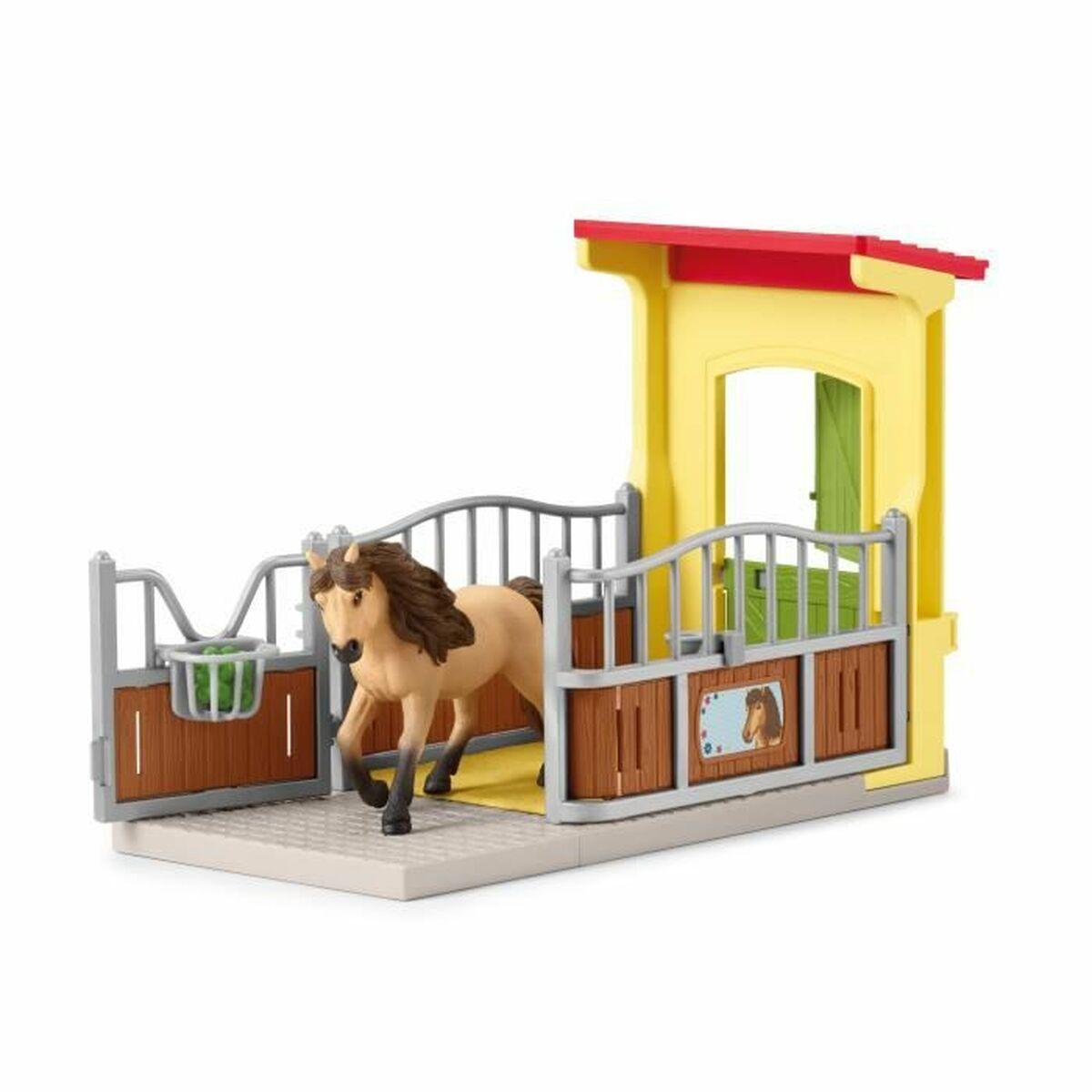 schleich FARM WORLD 42609 set da gioco (SCHLEICH Farm World Pony Box with Iceland Pony Stallion Toy Playset 3 to 8 Years Multi-