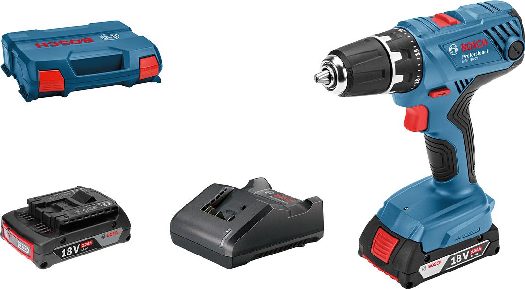 Bosch GSR 18V-21 Professional 1800 Giri/min Nero, Blu