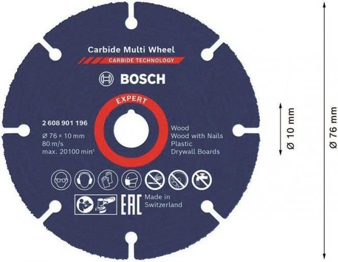 Bosch 2 608 901 196 fornitura per utensili rotanti per molatura/levigatura Plastica Legno Disco da taglio