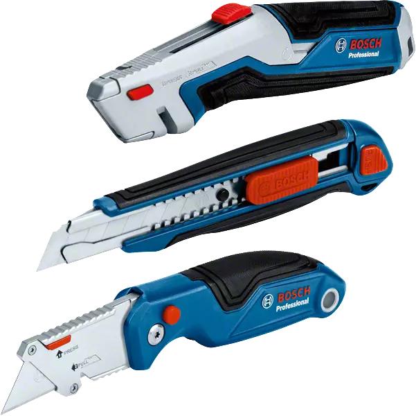 Bosch 1 600 A02 7M4 Taglierino Blu Acciaio inossidabile Coltello a lama pieghevole