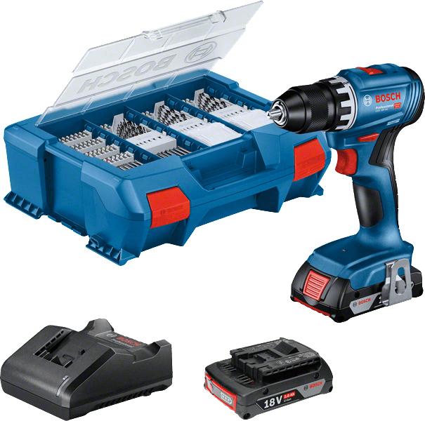 Bosch GSR 18V-45 Professional 500 Giri/min Senza chiave 900 g Nero Blu