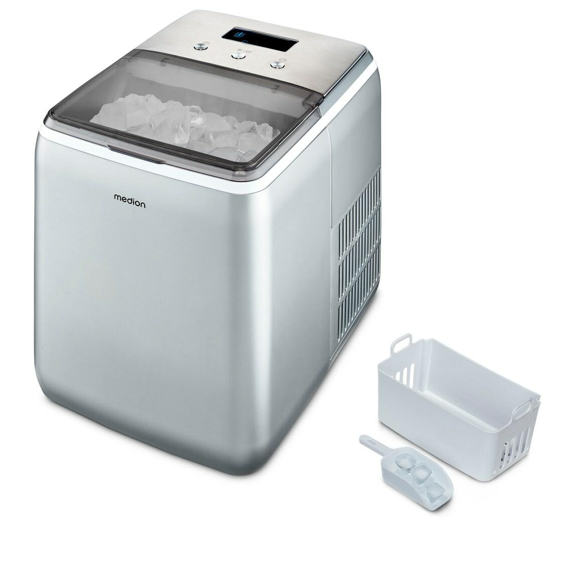 MEDION MD 11950 Macchina per la produzione di cubetti di ghiaccio integrata/indipendente 15 kg/24h Blu, Grigio, Metallico