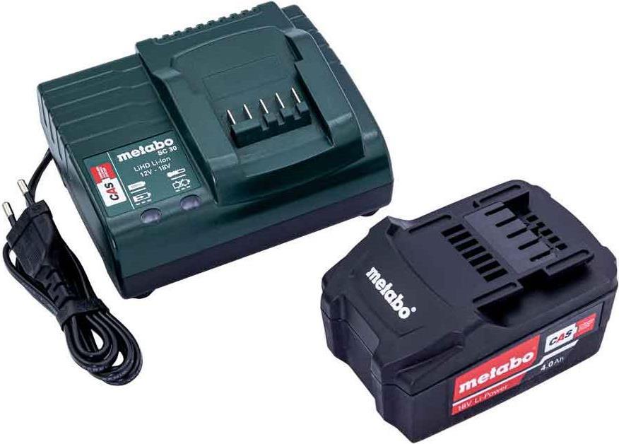Set batterie Metabo 685192000 18V Li-Ion (4,0 Ah), batteria e caricabatteria