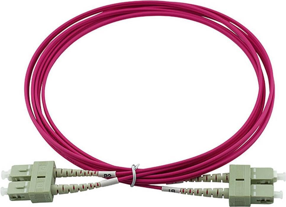 Cavo patch in fibra ottica blueoptics sc / sc mm om4 magenta 7,5m