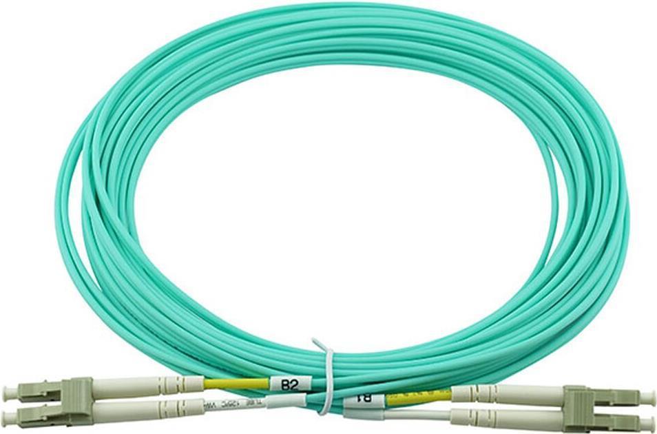 Cavo patch in fibra ottica blueoptics lc / lc mm ​​om3 aqua 15,0m