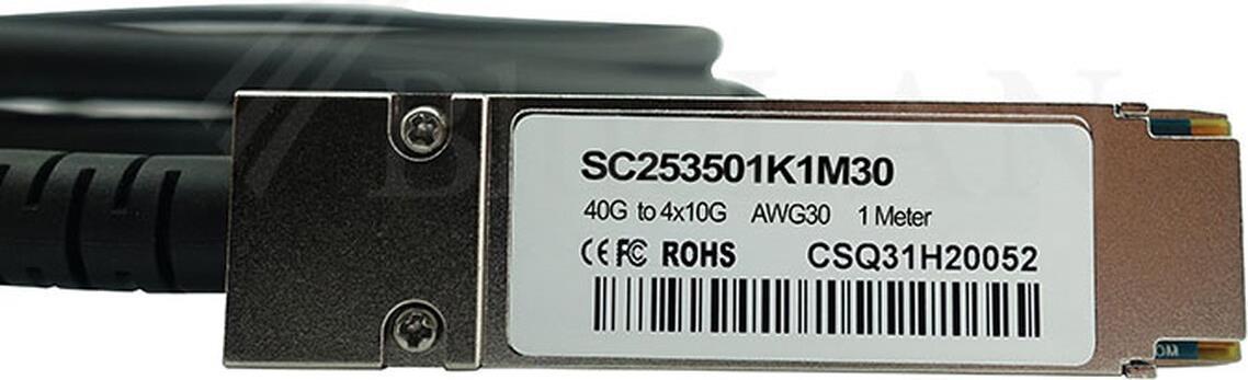 Blueoptics cbl-qsfp-4x10gsfp-pass-pass-pass-pass-bl-b-bl cavo Infiniband 4xsfp+ nero (CBL-QSFP-4x10gsfp-Pass-Passe-Passe-BL)