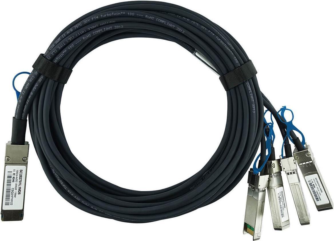 Blueoptics DAC-Q28-S28-3M BLULAN QSFP28 DAC SC282701L3M26 CAVO INFINIBAND 4XSFP28 Black (DAC-Q28-S28-3M-BL)