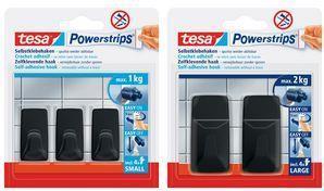 Tesa PowersTrips ha agganciato un rettangolo grande, nero realizzato in plastica di alta qualità, multiplo utilizzabile con 1