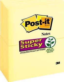 Foglietti riposizionabili Super Sticky Notes Post-it Giallo Canary 76x127 mm - 12 blocchetti da 90 ff - 7100290175