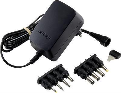 Voltcraft VC-11258690 Alimentatore plug-in, regolabile 3 V/DC, 4,5 V/DC, 5 V/DC, 6 V/DC, 7,5 V/DC, 9 V/DC, 12 V/DC 1 A 12 W Ten