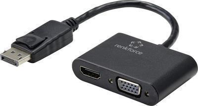 RenkForce RF-4505752 DisplayPort / HDMI / VGA Adapter [1x DisplayPort Plug-1x HDMI Socket, Socket VGA] Black 15,00 cm (RF-45057