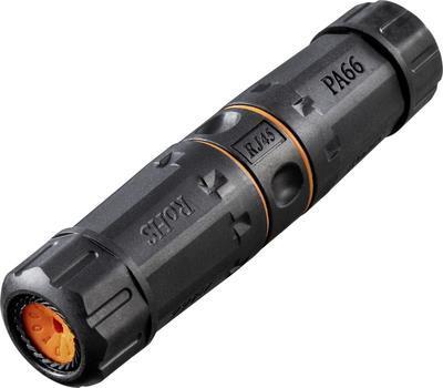 Adattatore di rete Renkforce RJ45 Cat 6A [1x RJ45 Socket RJ45 Socket] Contatti di contatti Black impermeabili, resistenti ai RU
