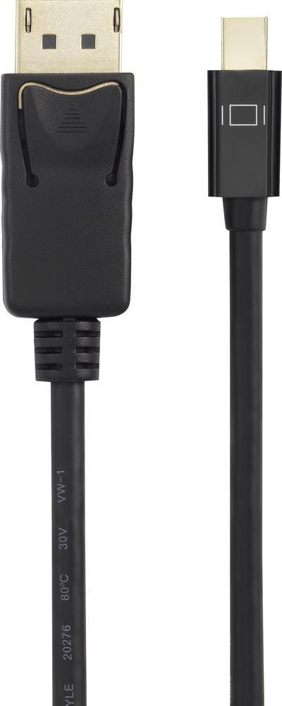 RenkForce Mini DisplayPort / DisplayPort Connection Cavo 1,00 M RF-4538172 Contatti plug-in dorati Black [1x Porta di visualizz