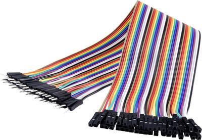 Renkforce Jumper-Kabel Arduino, Banana PI, Raspberry Pi [40x Wrahtbrücken-Plug-40x Wrahtbrücken Socket] 30,00 cm colorato (RF