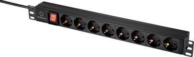 Renkforce RF-4604248 Multipresa per armadio di rete da 4830 cm (19") 1 U presa con contatto di protezione con interruttore Nero