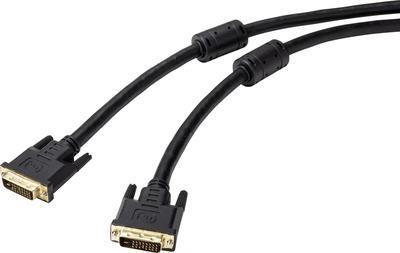 Renkforce DVI Connection Cavo 500 M RF-4695146 due volte schermato con nucleo di ferrite contatti placcati in oro nero connetto