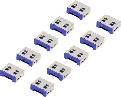 Renkforce USB Port Castle RF-4695230 10 Set Silver-Blue RF-4695230 (RF-4695230)