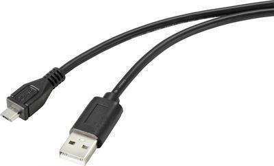 Connettore USB 2.0 USB 2.0 USB Renkforce, connettore USB-MICRO-B 2,00 M nero con superficie antimicrobica (RF-4716836)